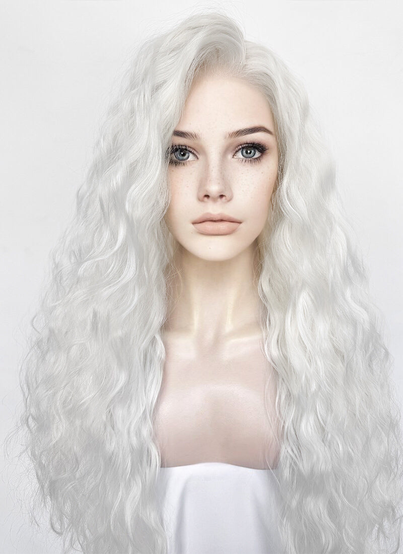 White Wavy Lace Front Synthetic Hair Wig LFK5564