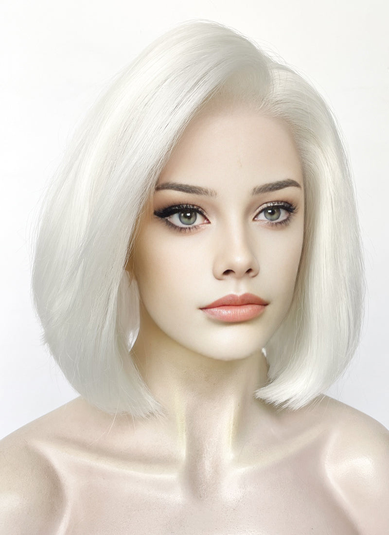 Platinum Blonde Straight Bob Lace Front Synthetic Wig LFK5568