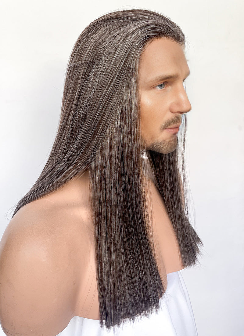 Star Wars Qui-Gon Jinn Mixed Brown Straight Lace Front Synthetic Men's Wig LFK5570