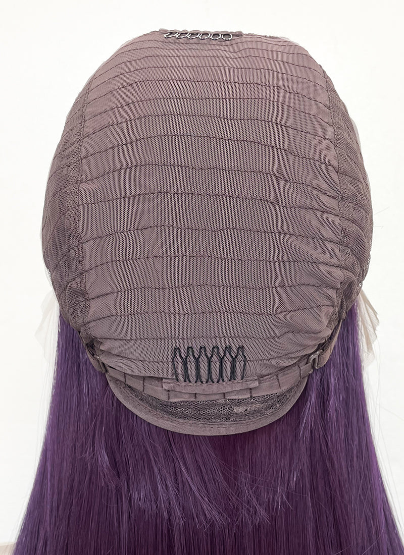 Dark Purple Straight 13" x 6" Lace Top Kanekalon Synthetic Wig LFS026