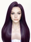 Dark Purple Straight 13" x 6" Lace Top Kanekalon Synthetic Wig LFS026