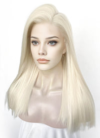 Platinum Blonde straight 13" x 6" Lace Top Lace Front Synthetic Wig LFS044