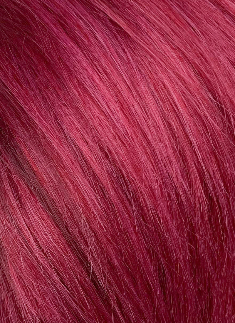 League of Legends LOL Arcane Vi Two Tone Red Straight Lace Front Synthetic Wig LN6041