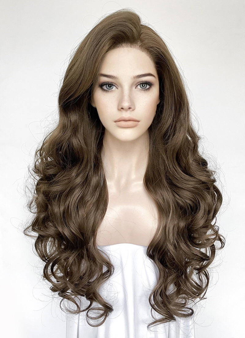 Brunette Wavy Lace Front Synthetic Wig LW4039