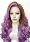 Baldur's Gate 3 Alfira Wavy Brown Mixed Purple Lace Front Synthetic Wig LW4047