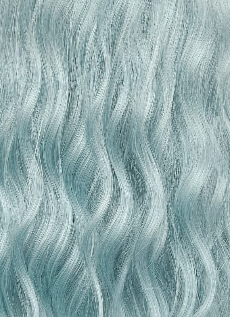 Pastel Blue Wavy Synthetic Wig NL084