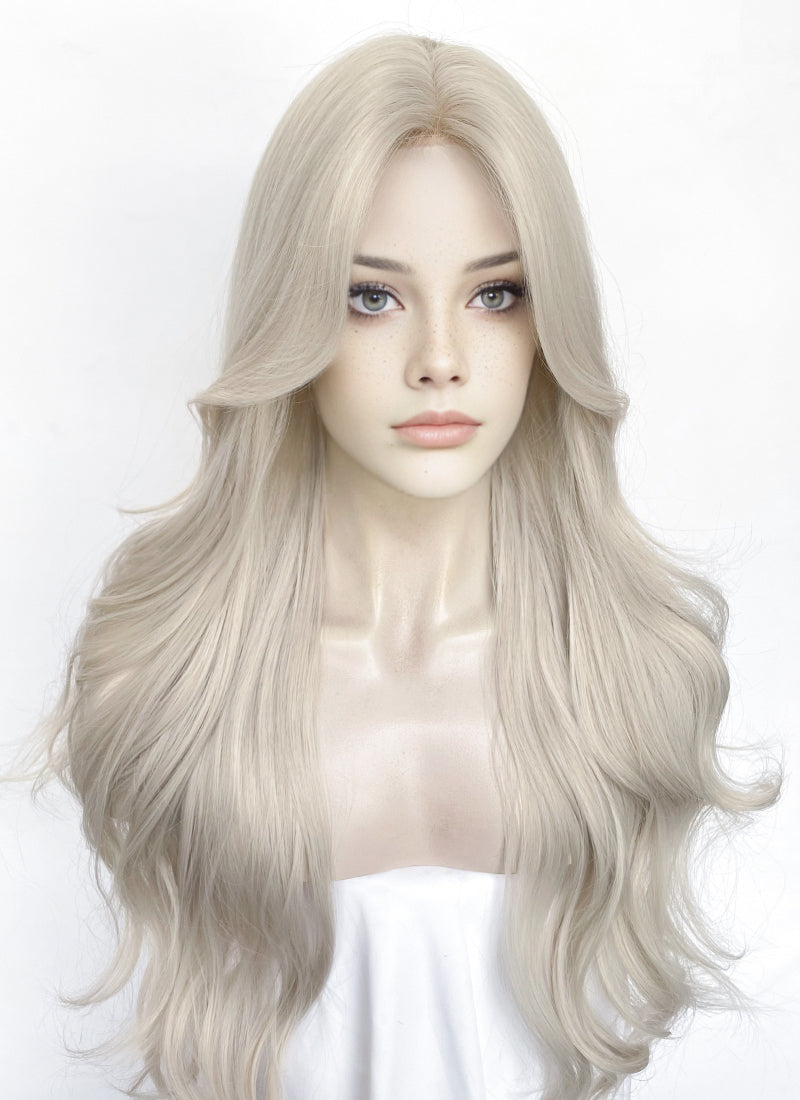 Light Ash Blonde Wavy Synthetic Wig NL090