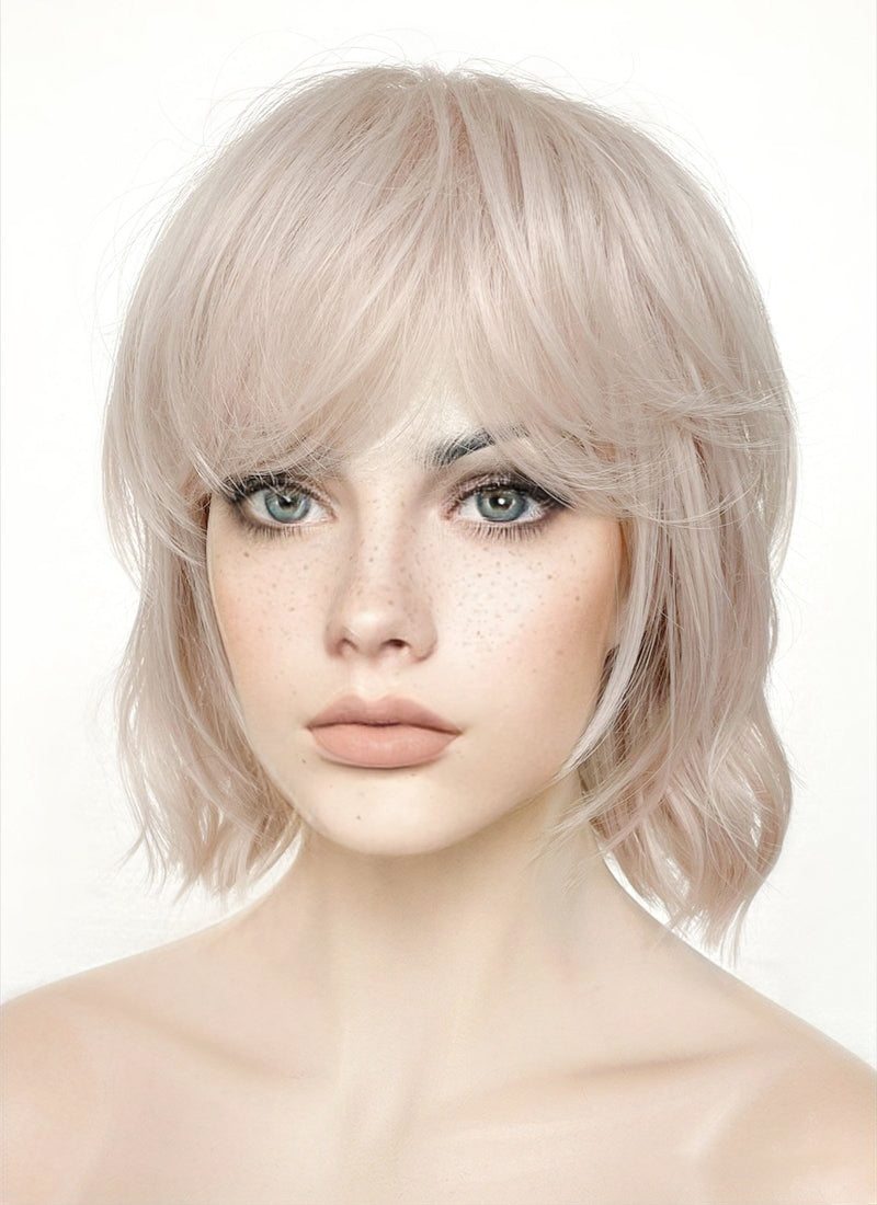 Ash Pinkish Blonde Synthetic Hair Wig WigIsFashion wigisfashion ca