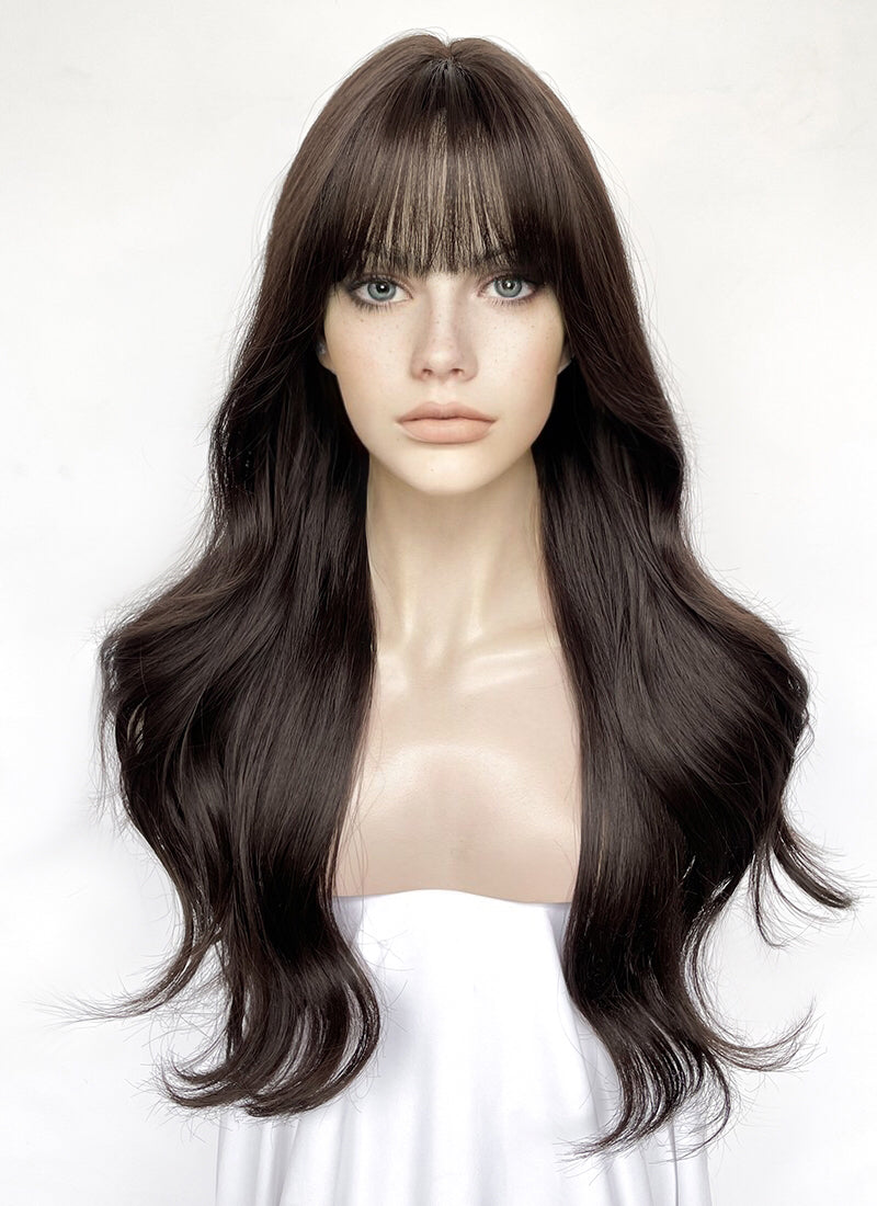 Brunette Wavy Synthetic Hair Wig NS536