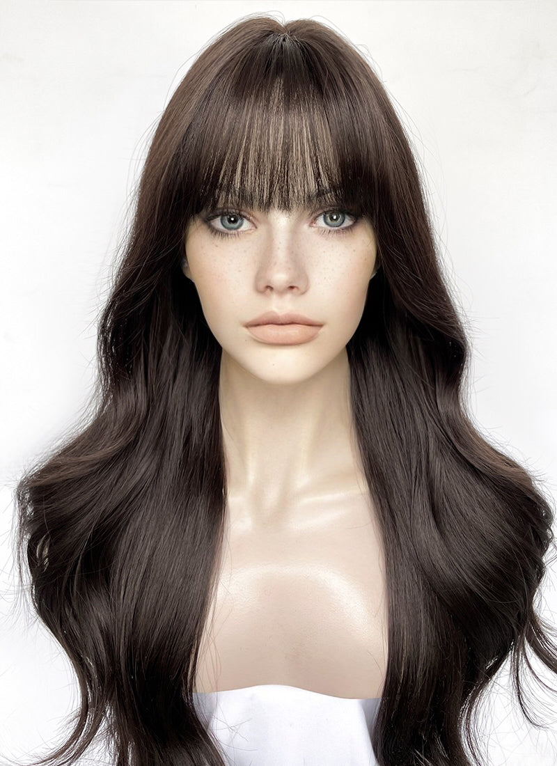 Brunette Wavy Synthetic Hair Wig NS536