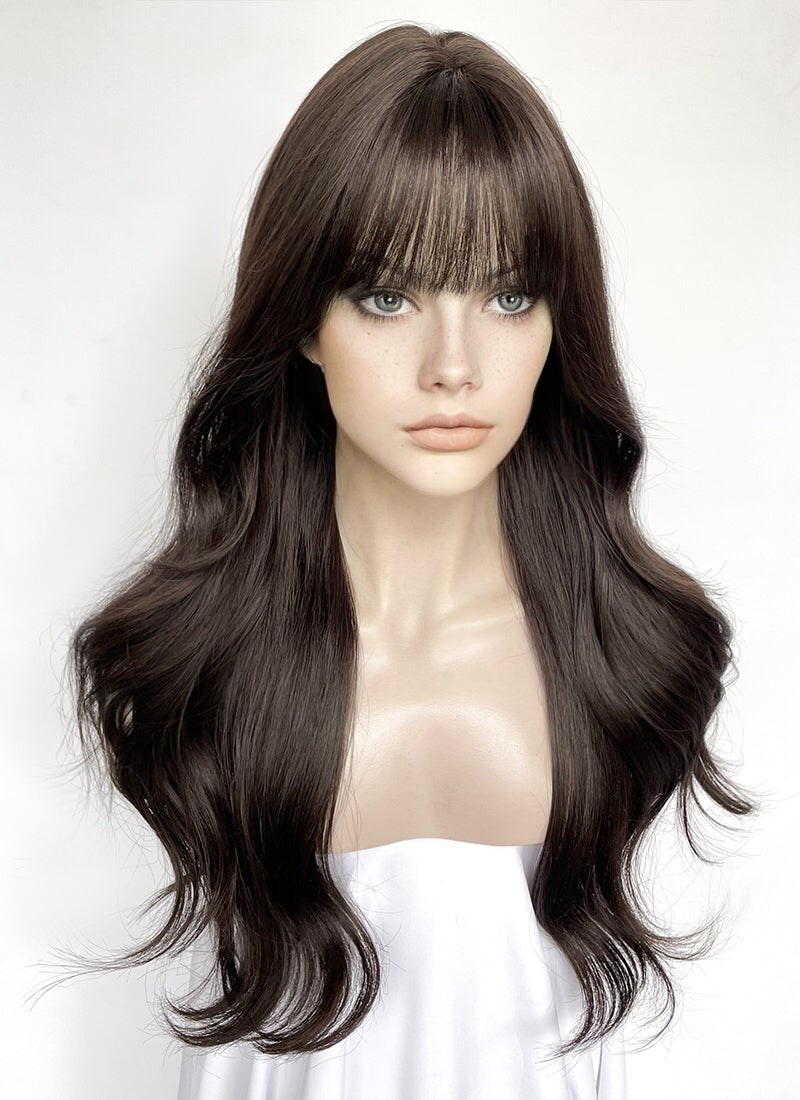 Brunette Wavy Synthetic Hair Wig NS536