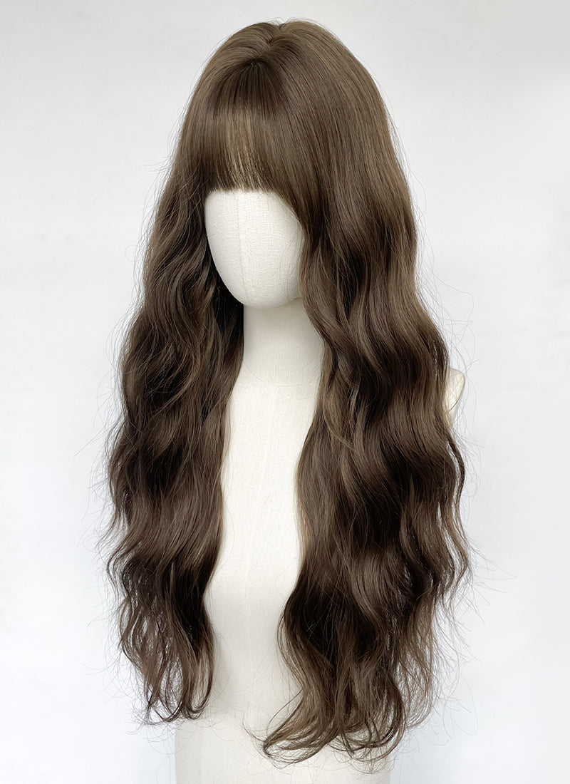 Brunette Wavy Synthetic Hair Wig NS541