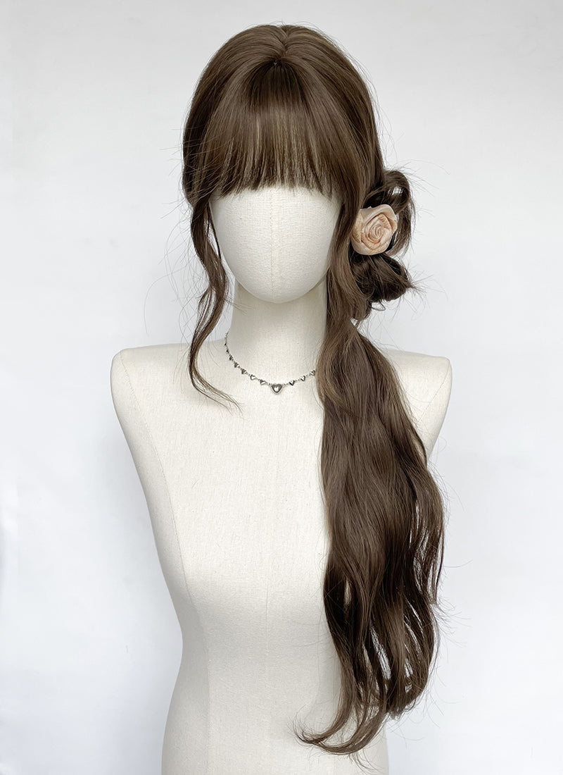 Brunette Wavy Synthetic Hair Wig NS541