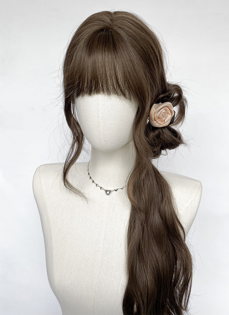 Brunette Wavy Synthetic Hair Wig NS541