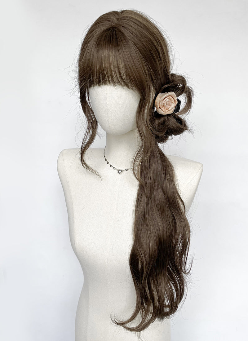 Brunette Wavy Synthetic Hair Wig NS541