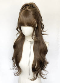 Brunette Wavy Synthetic Hair Wig NS542