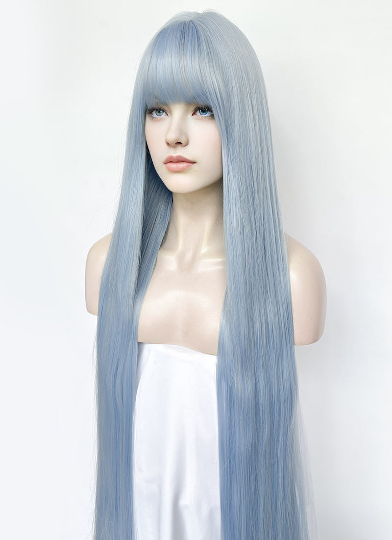 Pastel Blue Straight Synthetic Hair Wig NS558