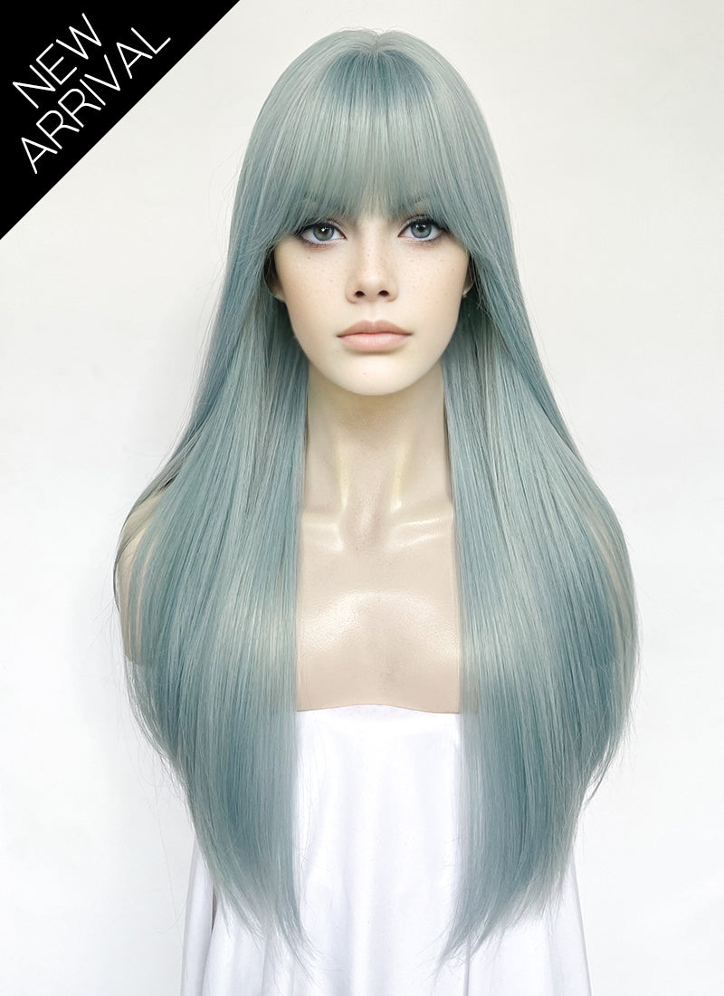 Pastel Blue Straight Synthetic Hair Wig NS565