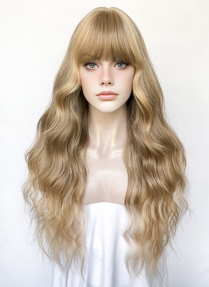 Mixed Blonde Wavy Synthetic Hair Wig NS575