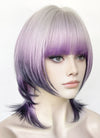 Grey Purple Mixed Straight Synthetic Hair Wig NS586