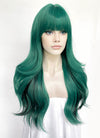 Green Mixed Black Wavy Synthetic Hair Wig NS590