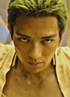 One Piece Roronoa Zoro Green Wavy Lace Front Synthetic Men's Wig LF6044