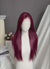 Burgundy Red Straight Lace Front Kanekalon Synthetic Hair Wig LF3335