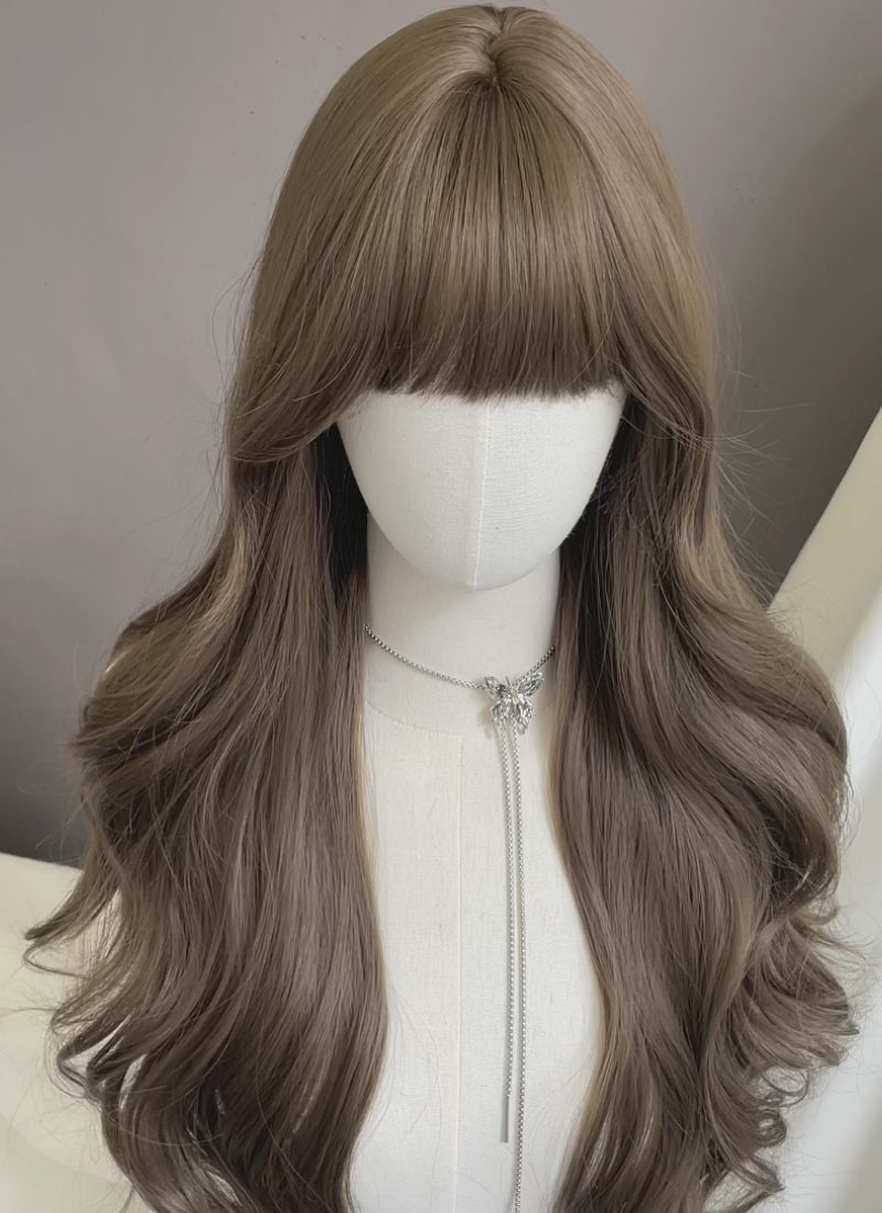 Brunette Wavy Synthetic Hair Wig NS542