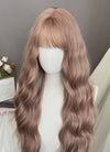 Pastel Peach Pink Wavy Synthetic Hair Wig NS567