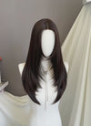 Brunette Straight Layered Hush Cut Lace Front Synthetic Hair Wig LF3355