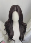 Brunette Curtain Bangs Wavy Lace Front Synthetic Hair Wig LF3337