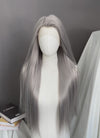 Pastel Blondish Grey Straight Lace Front Synthetic Wig LF3363