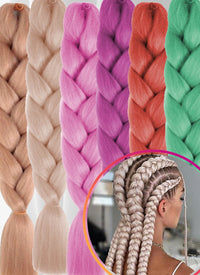 24 Festival Jumbo Braiding Synthetic Hair Extensions - Single Colors –  wigisfashion-ca