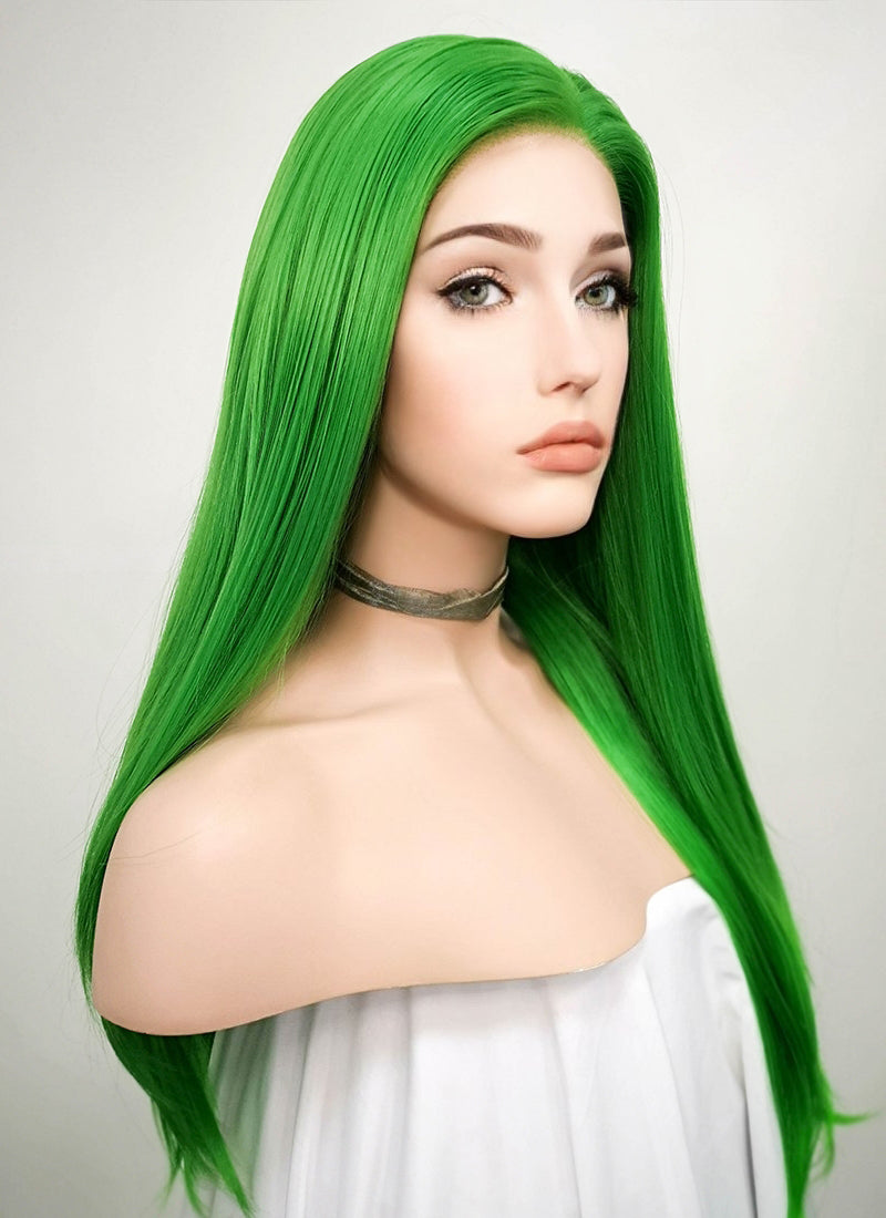 Straight Green Lace Front Synthetic Wig LF031 wigisfashion ca