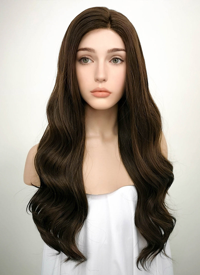 Brunette Wavy Lace Front Synthetic Wig LF117 wigisfashion ca