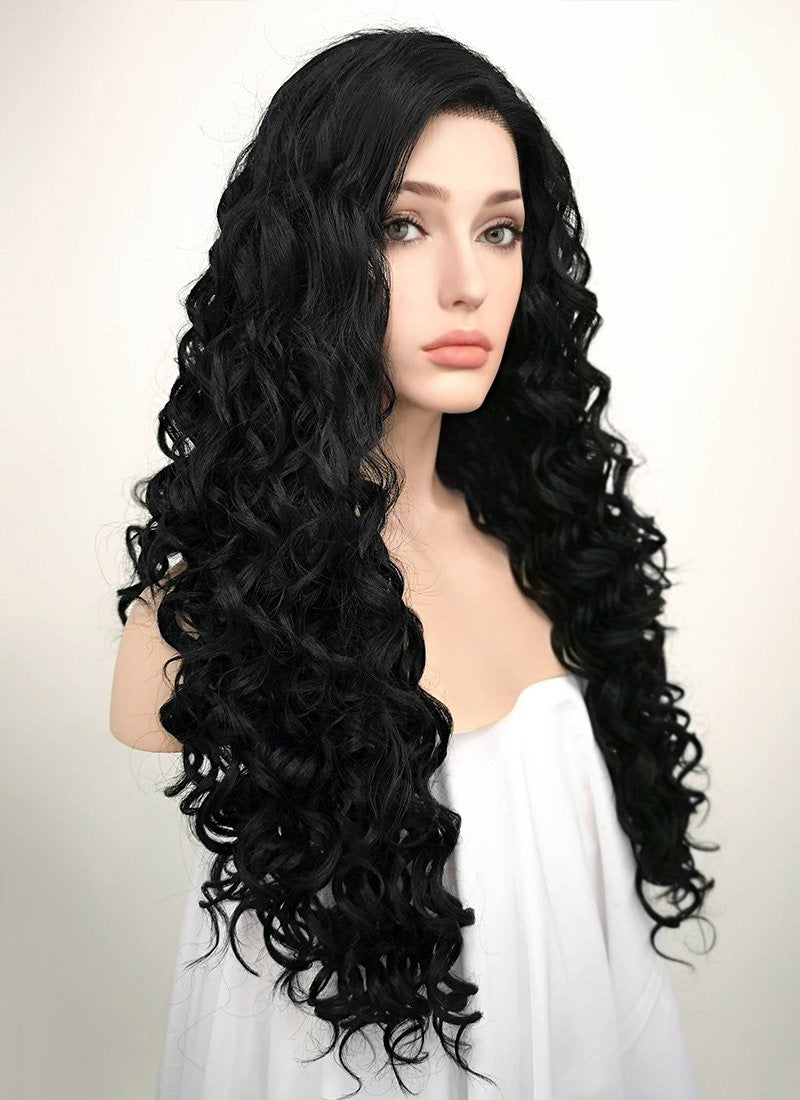 Curly black store hair wig