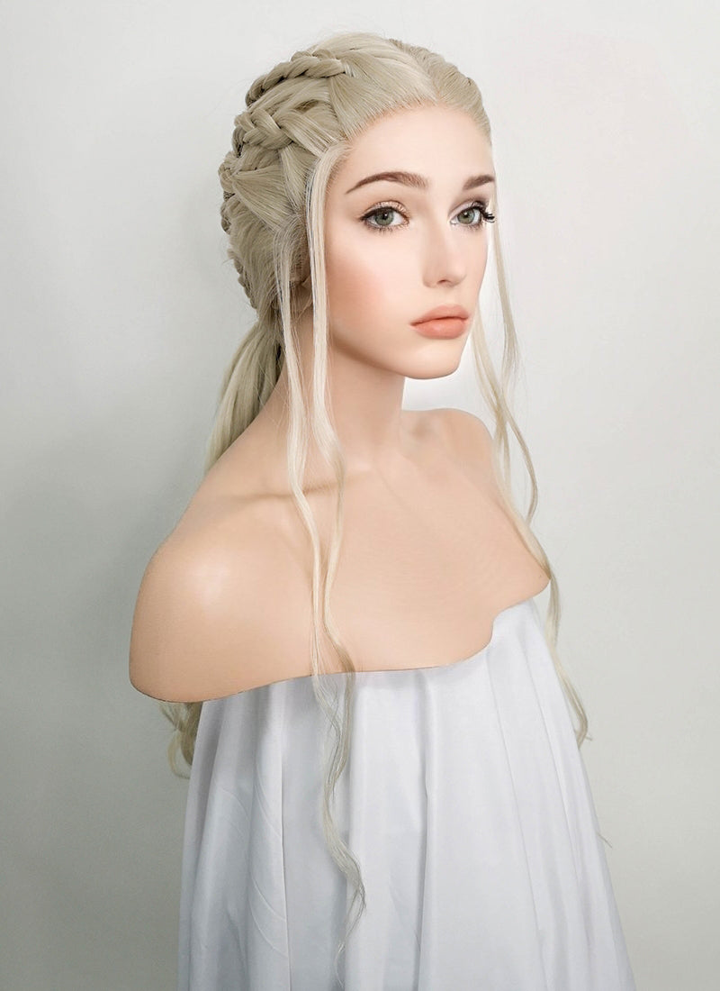 Daenerys Targaryen Light Ash Blonde Braided Lace Front Synthetic