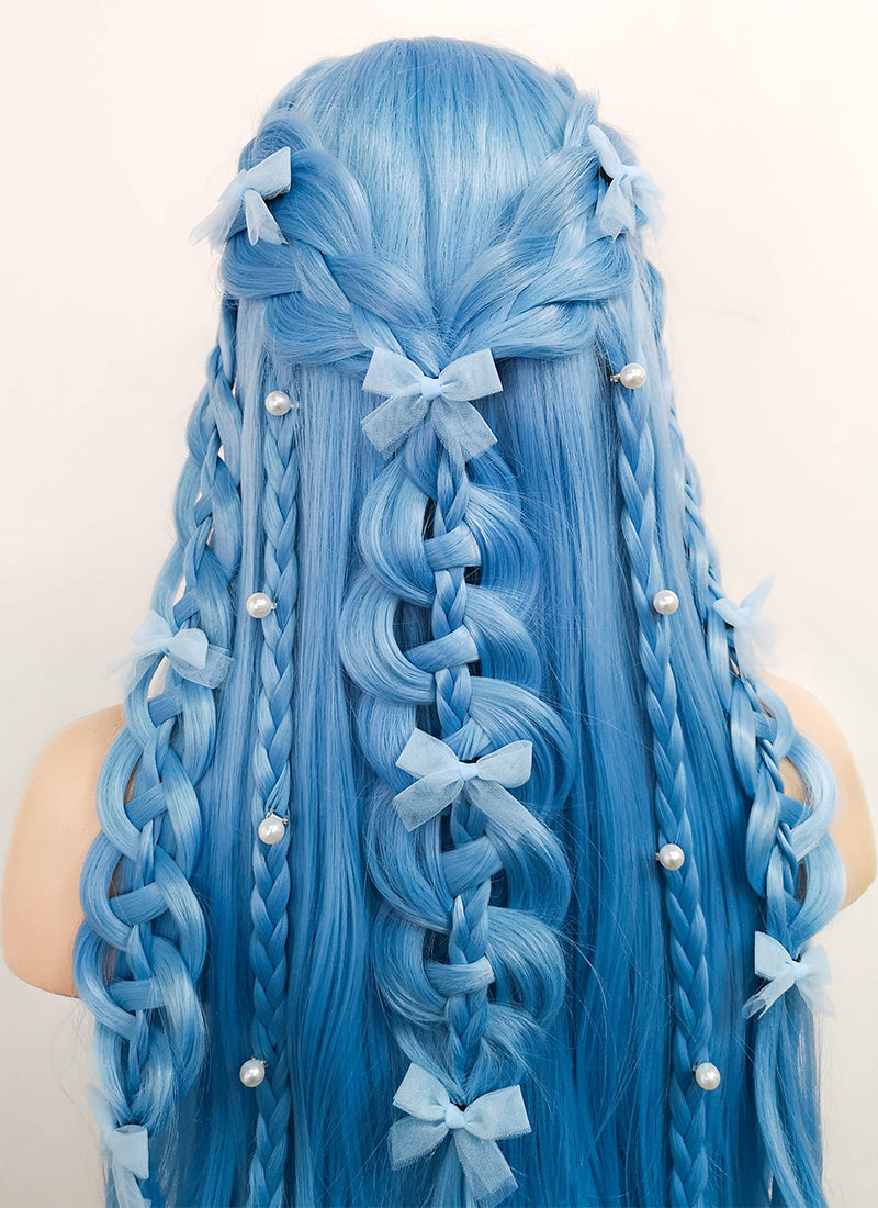 Blue wig with braids hotsell