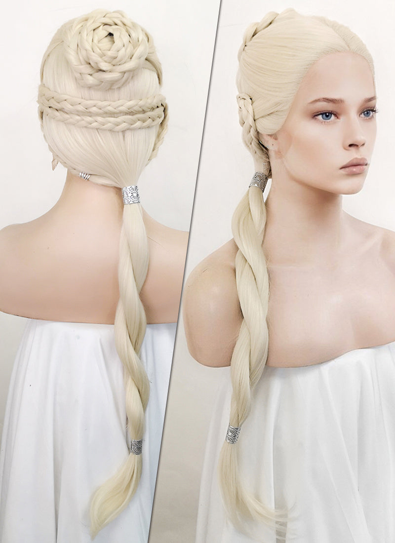 Rhaenyra Targaryen Platinum Blonde Braided Lace Front Synthetic