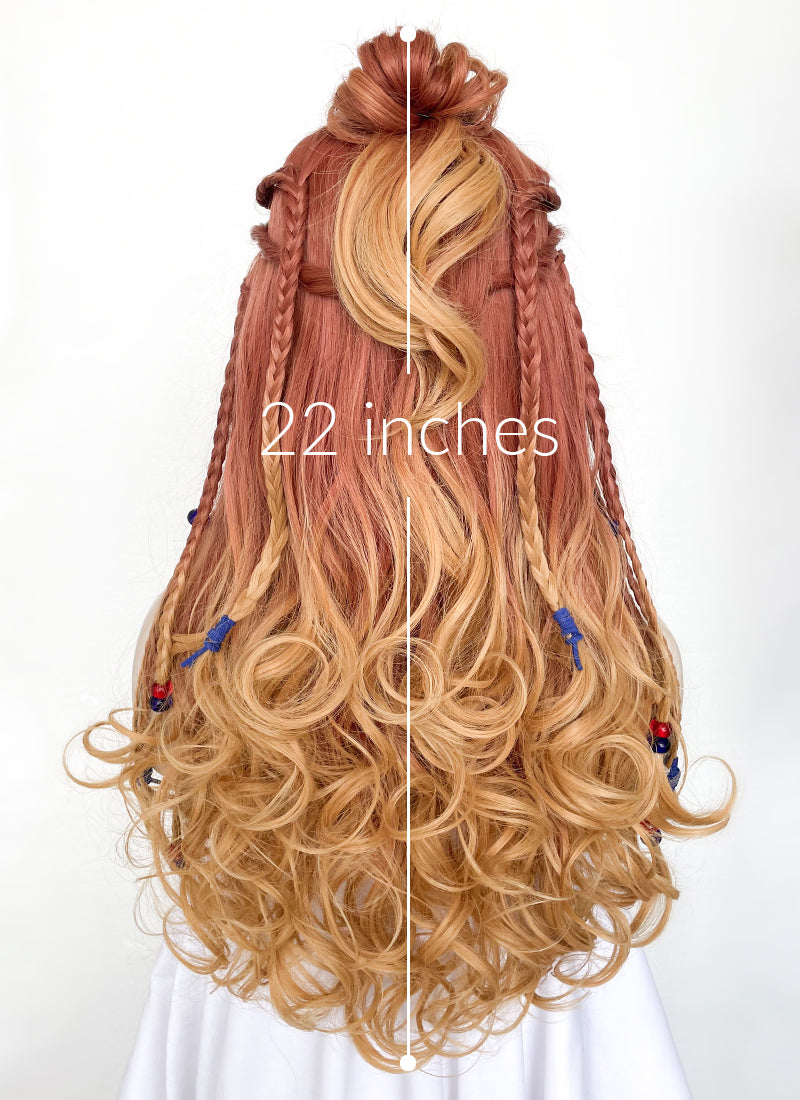 Horizon Aloy Light Auburn Yellow Blonde Ombre Braided Lace Front