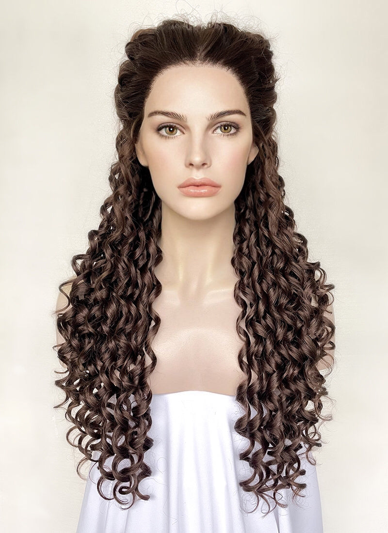 Star Wars Padme Amidala Brunette Braided Lace Front Synthetic Wig LF2144