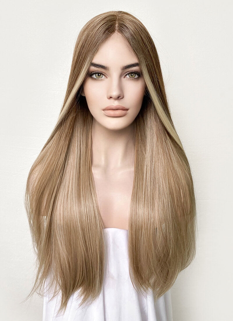 Brown and blonde outlet ombre straight hair