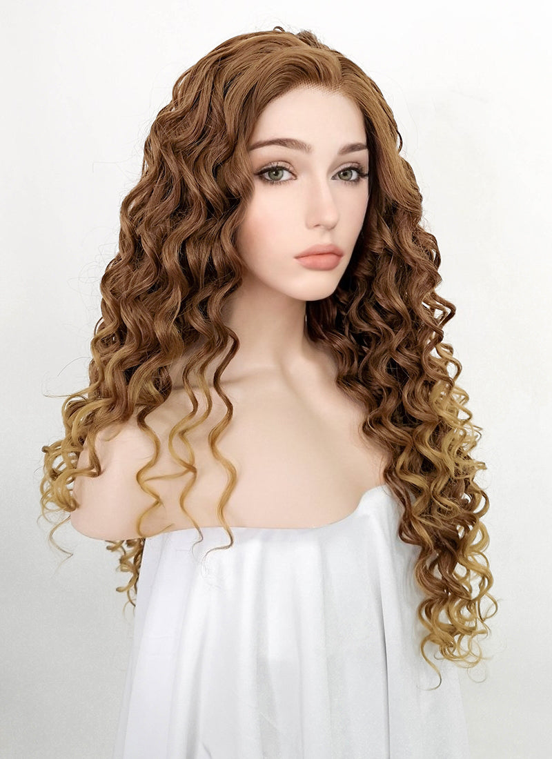 Light brown deals curly wig