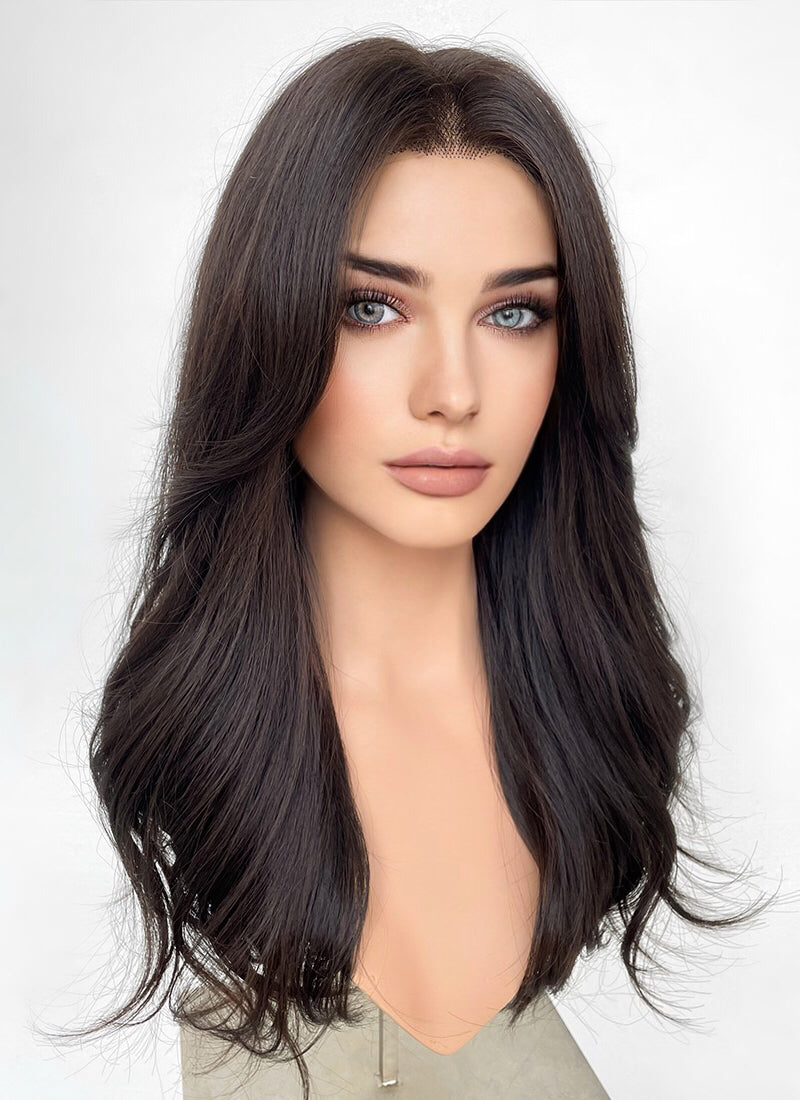 Brunette Curtain Bangs Lace Front Wig WigIsFashion wigisfashion ca