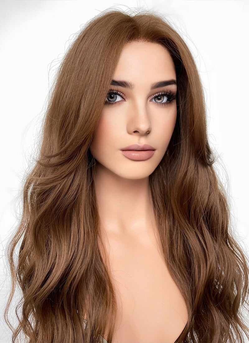 Brown Curtain Bangs Lace Front Wig WigIsFashion wigisfashion ca