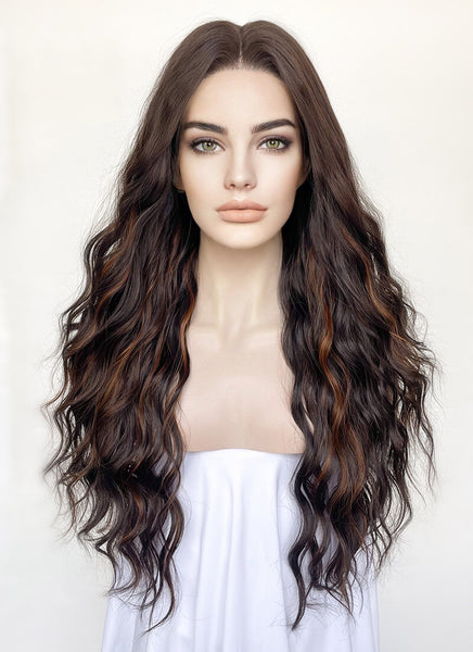 The Last of Us Ellie Williams Brunette Wavy Lace Front Synthetic Wig LW4018