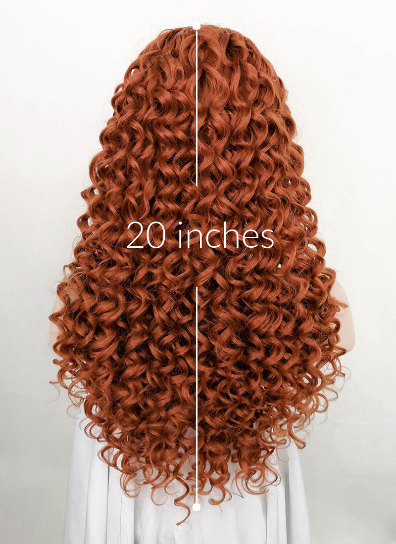 Auburn Curly Lace Front Synthetic Wig LF5107 wigisfashion ca