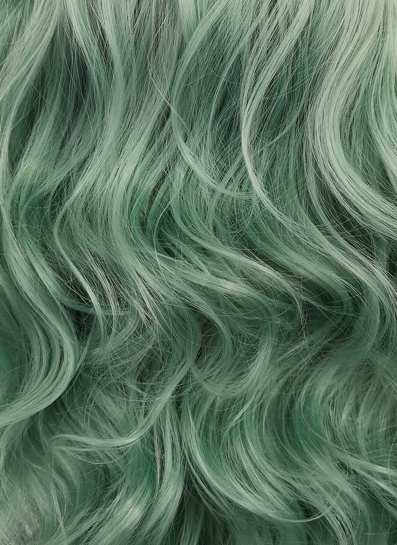 Green wavy outlet wig