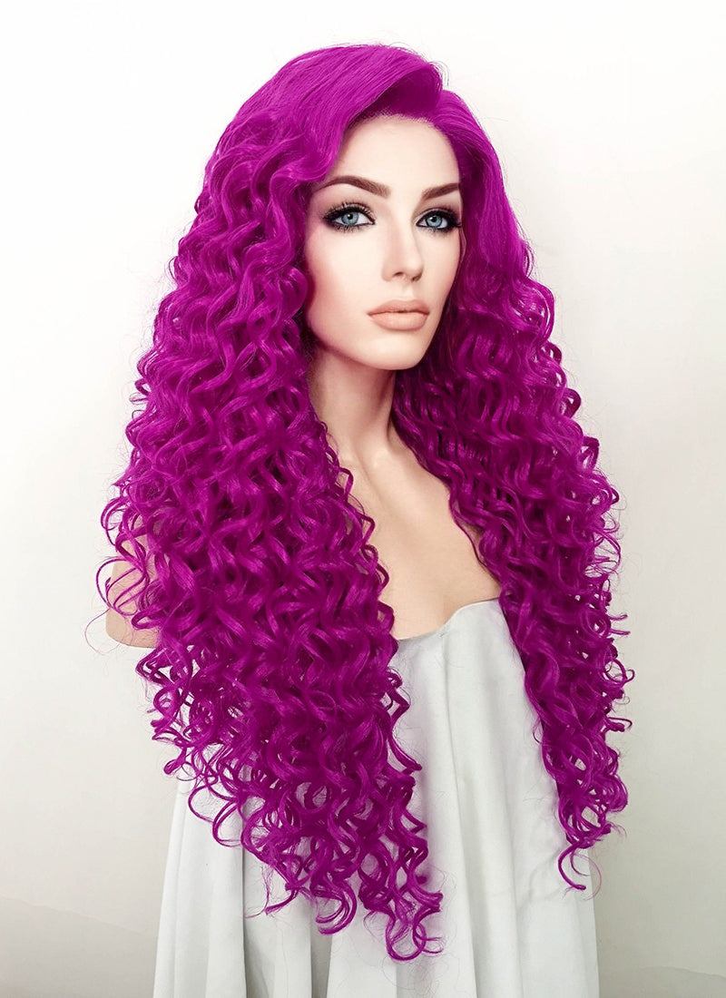 Cheap long cheap purple wigs