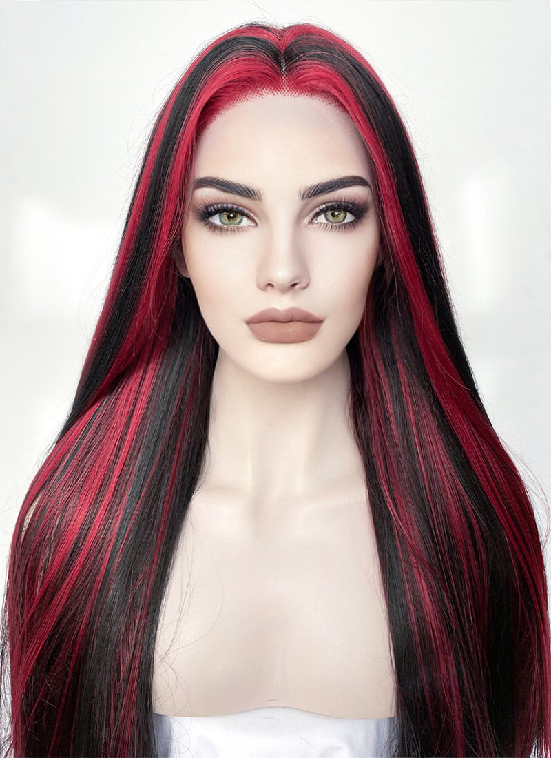 Black Mixed Red Lace Front Wig WigIsFashion wigisfashion ca